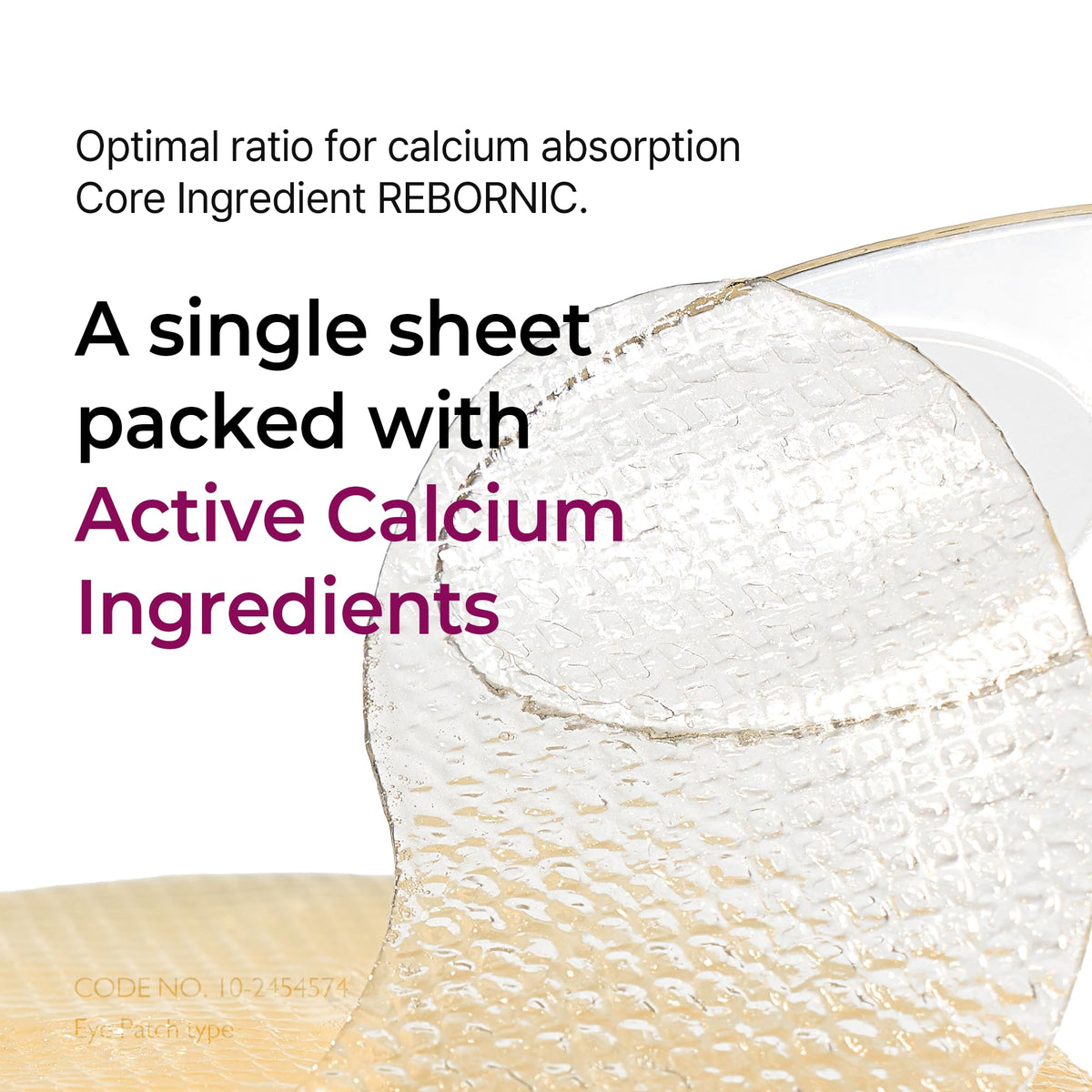 Dr.Melaxin ingredient label highlighting Rebornic calcium for strengthened skin barrier