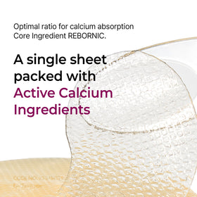 Dr.Melaxin ingredient label highlighting Rebornic calcium for strengthened skin barrier