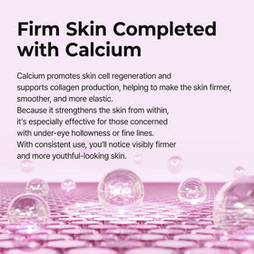 Dr.Melaxin jar with ingredient visuals indicating collagen and calcium support