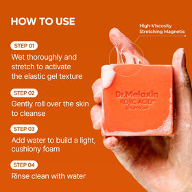 Dr.Melaxin soap in bathroom lifestyle scene suggesting daily use