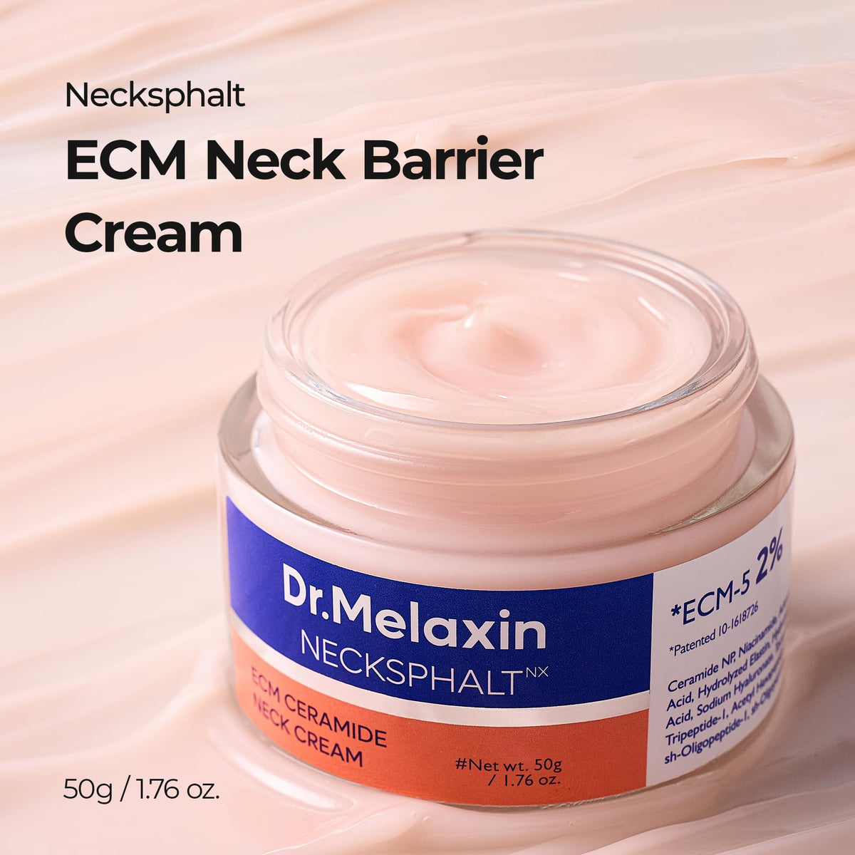 Dr.Melaxin jar open to show smooth cream texture and easy absorption