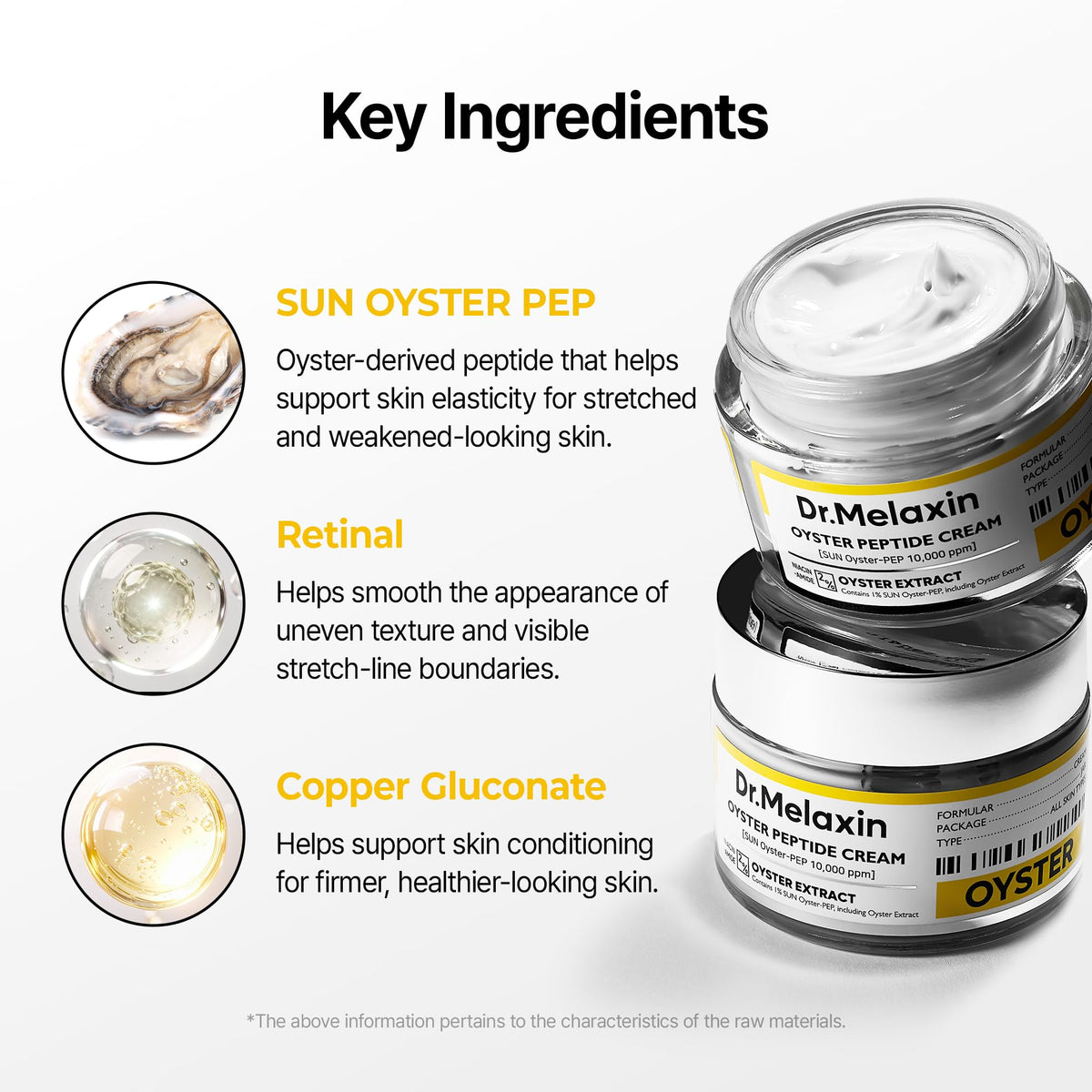 Dr.Melaxin oyster ingredient and zinc visual emphasizing antioxidant benefit