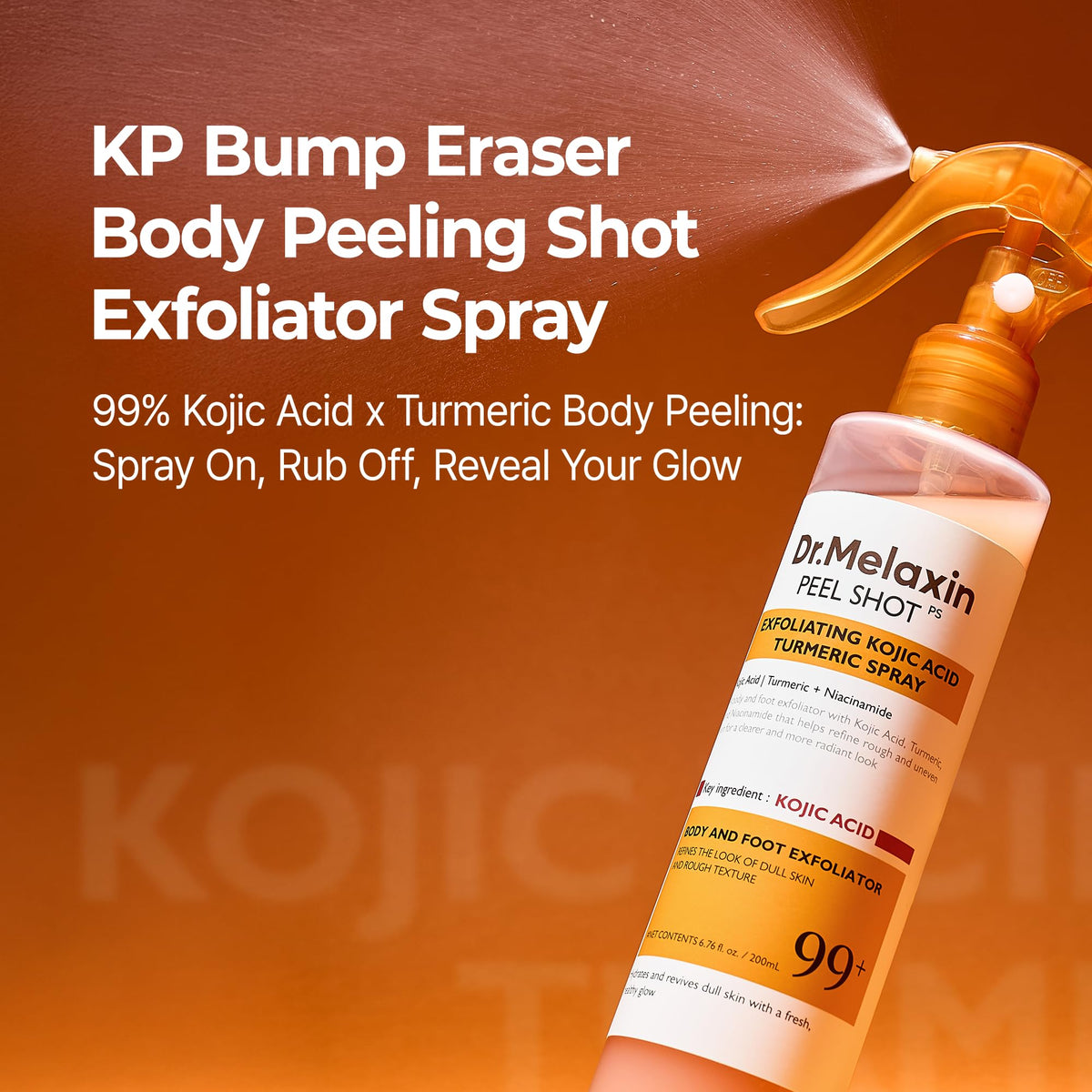 Dr.Melaxin spray nozzle dispensing exfoliator for fast even coverage