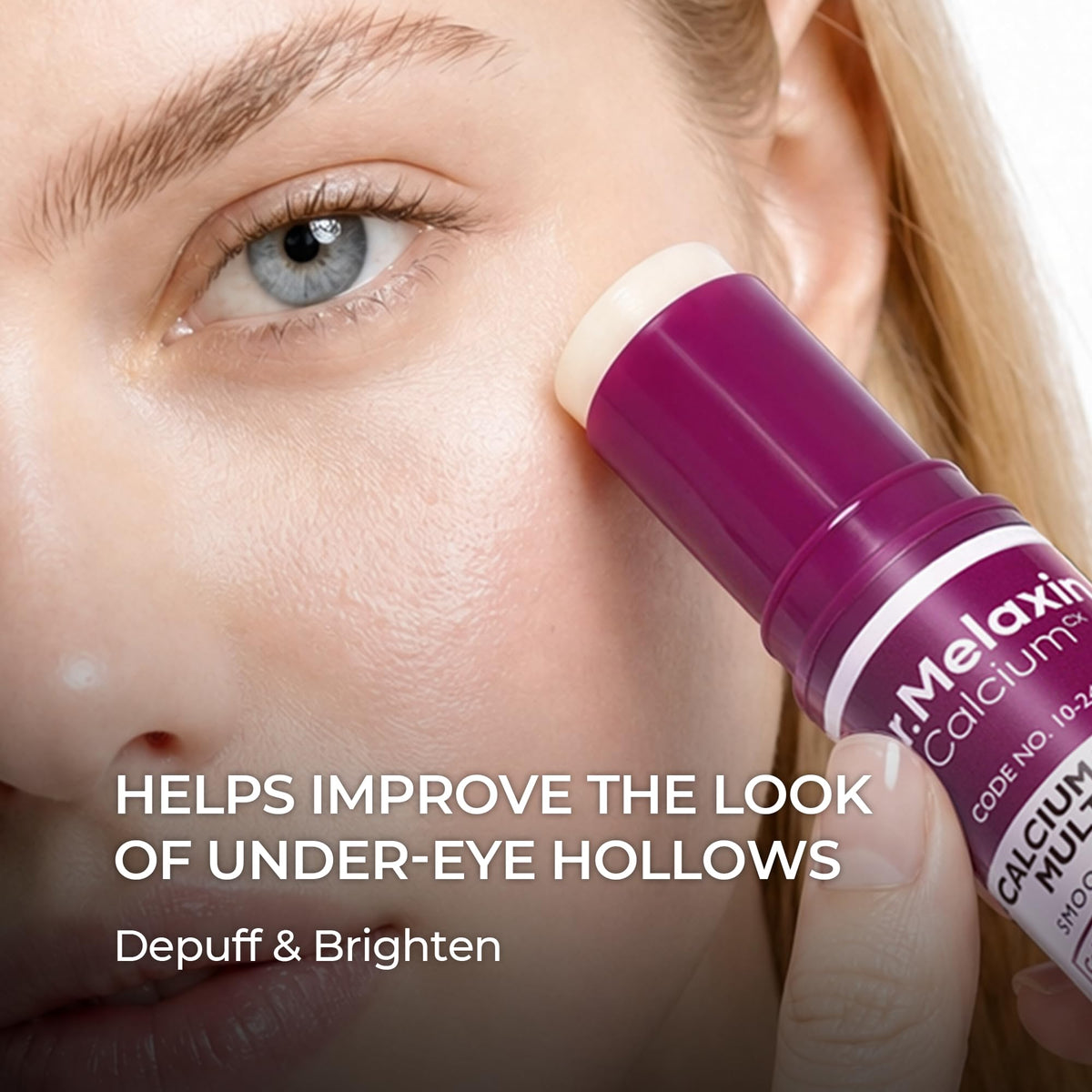 Dr.Melaxin stick closed top view, hygienic twist-up design benefit