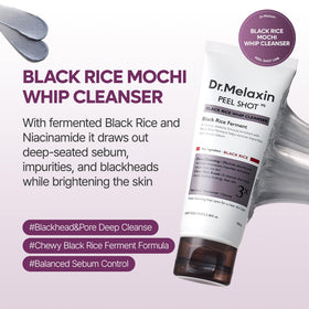 Dr.Melaxin whipped mochi foam texture close-up demonstrating gentle exfoliation