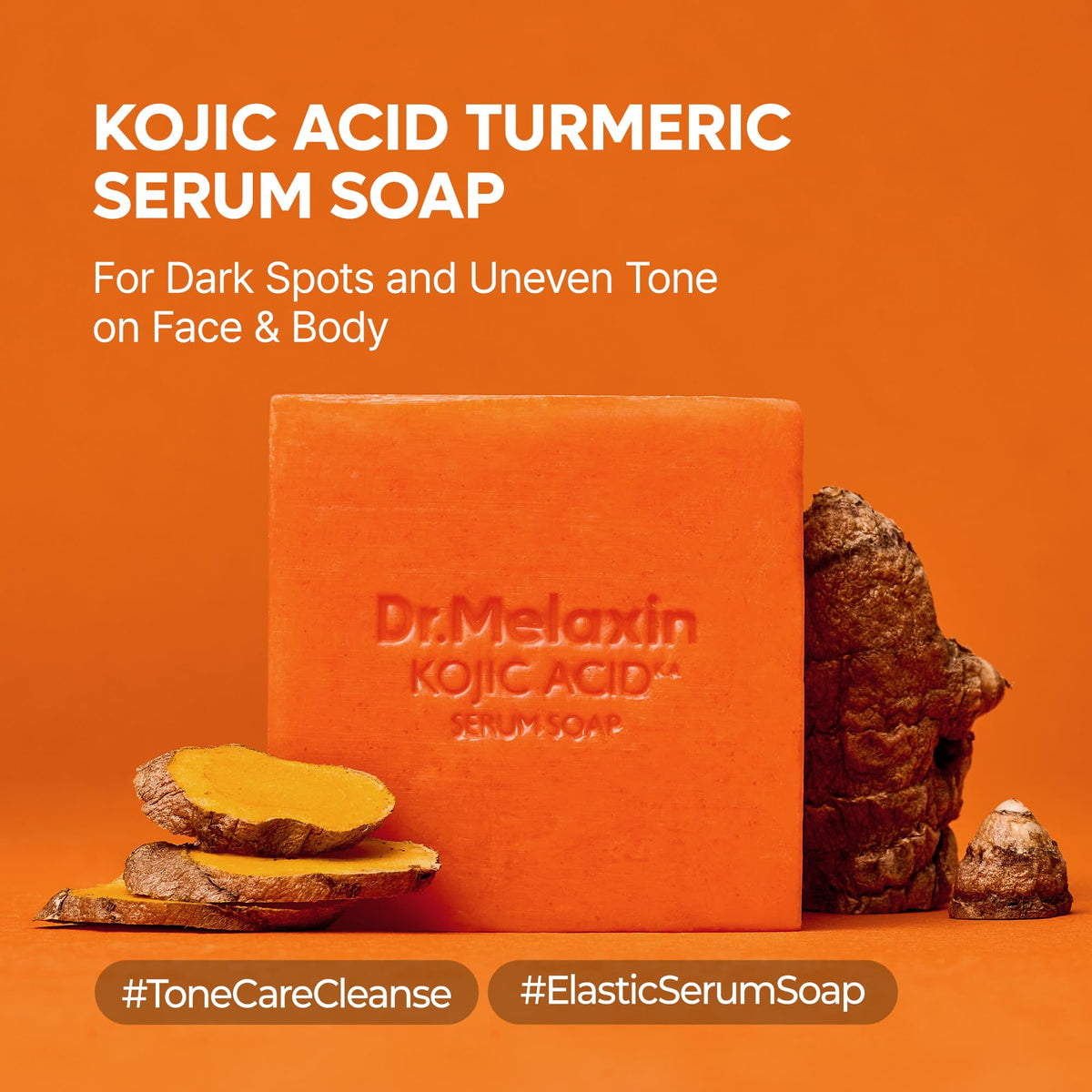 Dr.Melaxin soap texture close-up highlighting serum-like foam