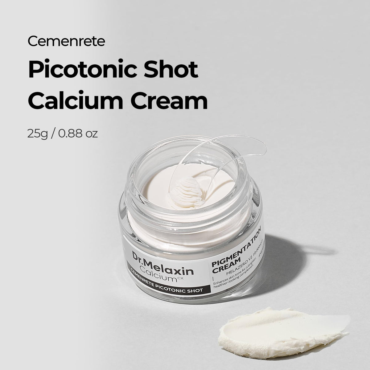 Dr.Melaxin cream texture close-up highlighting lightweight spreadability and smoothing