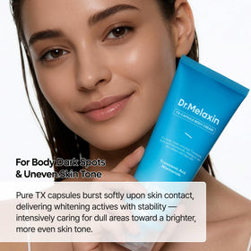 Dr.Melaxin silky cream texture swatch showing fast absorption