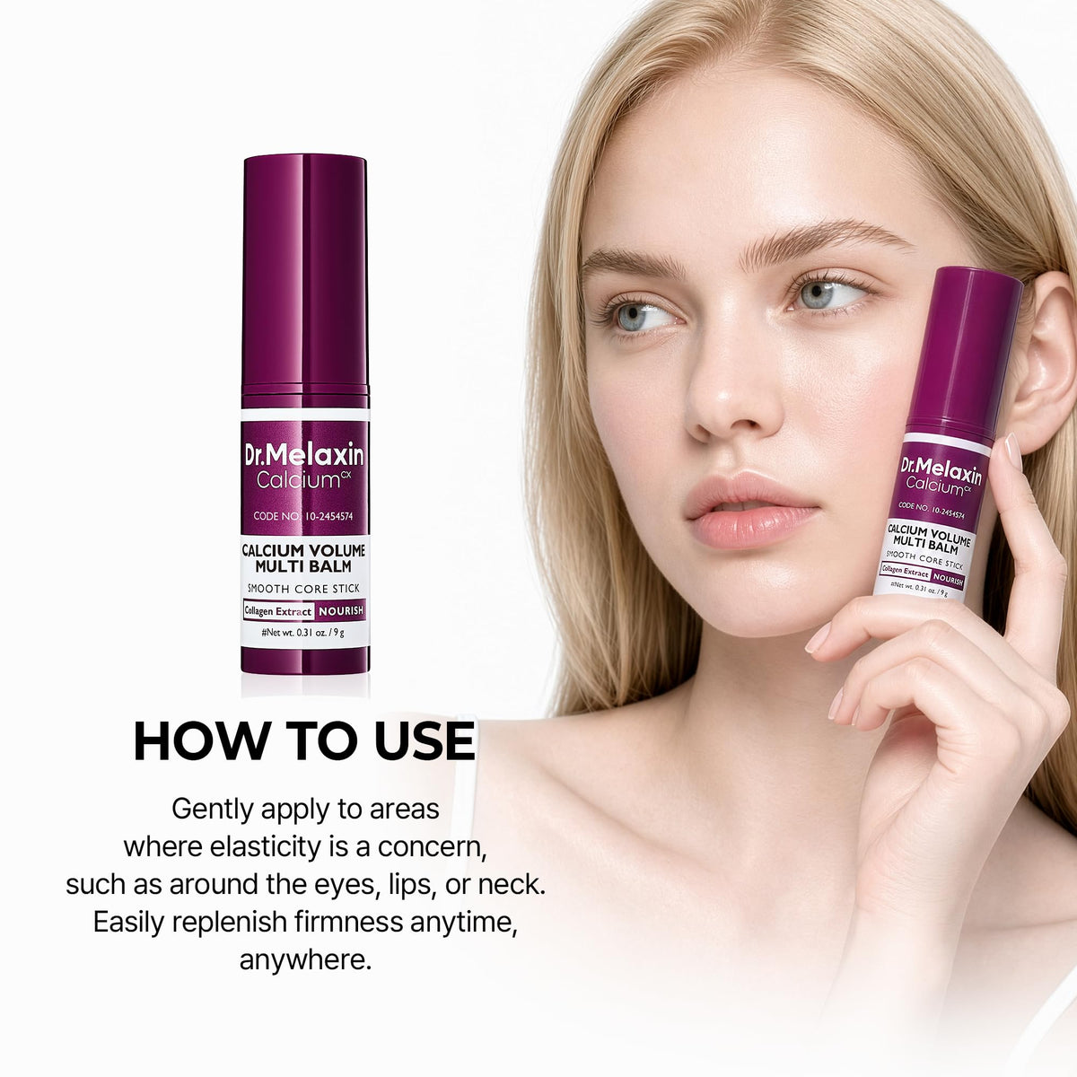 Dr.Melaxin in travel pouch lifestyle shot, easy on-the-go touch-ups