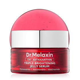 Dr.Melaxin front bottle showing product benefit for even tone