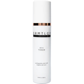 DRMTLGY front packaging of clarifying toner showing bottle and label, benefits visible