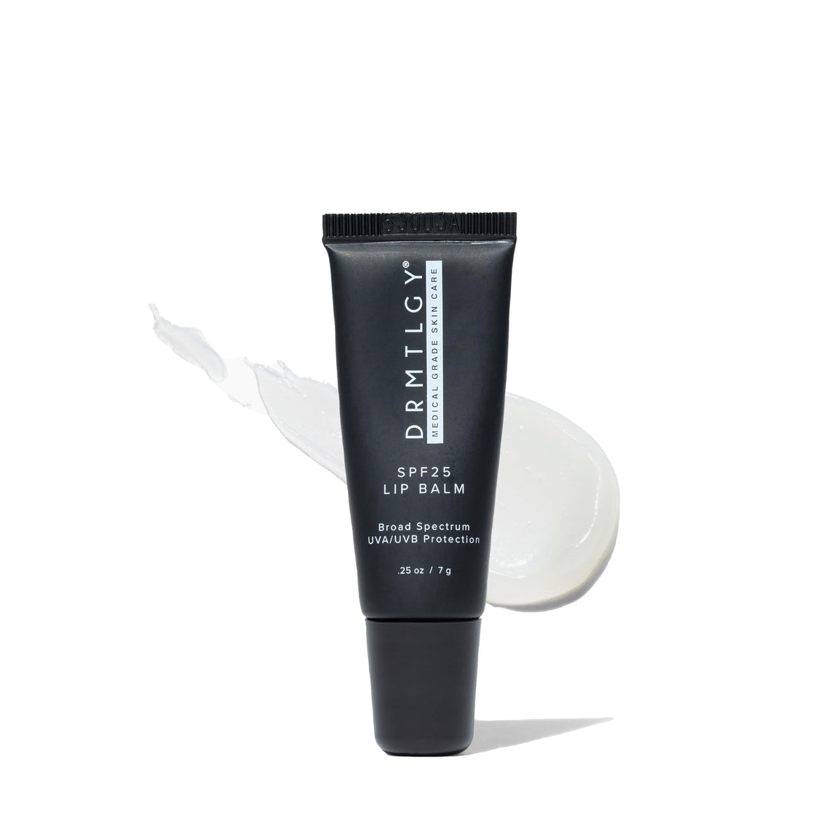 DRMTLGY front packaging showing SPF 25 and compact tube, travel-friendly protection