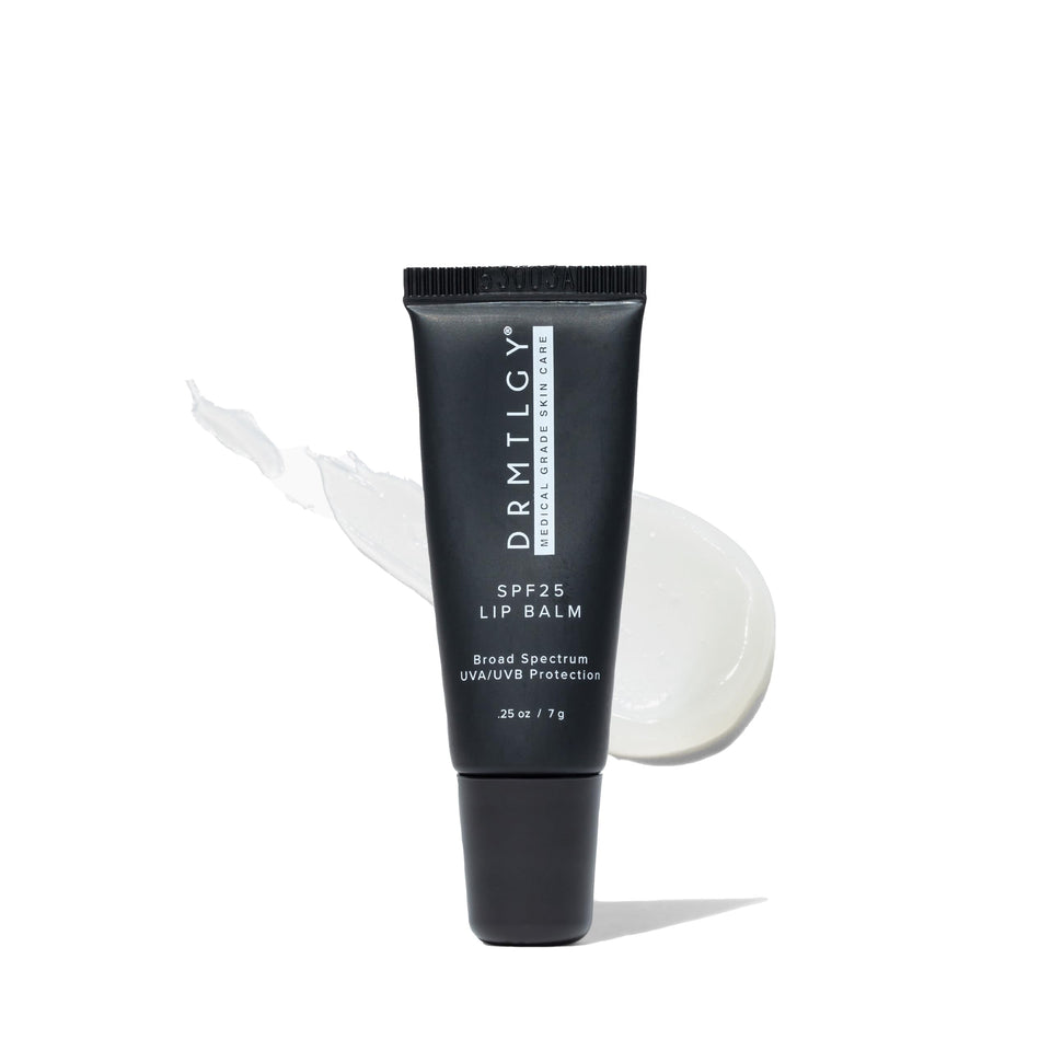 DRMTLGY front packaging showing SPF 25 and compact tube, travel-friendly protection