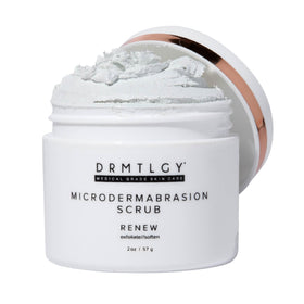DRMTLGY front packaging showing 2 oz scrub and benefits
