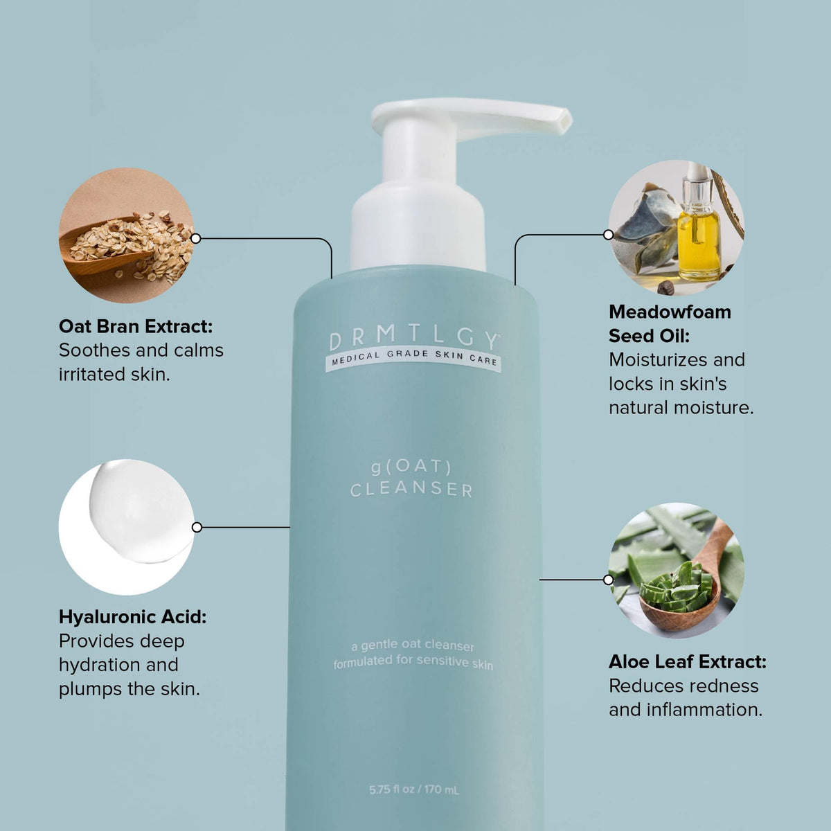 DRMTLGY creamy texture swiped on hand showing hydrating consistency