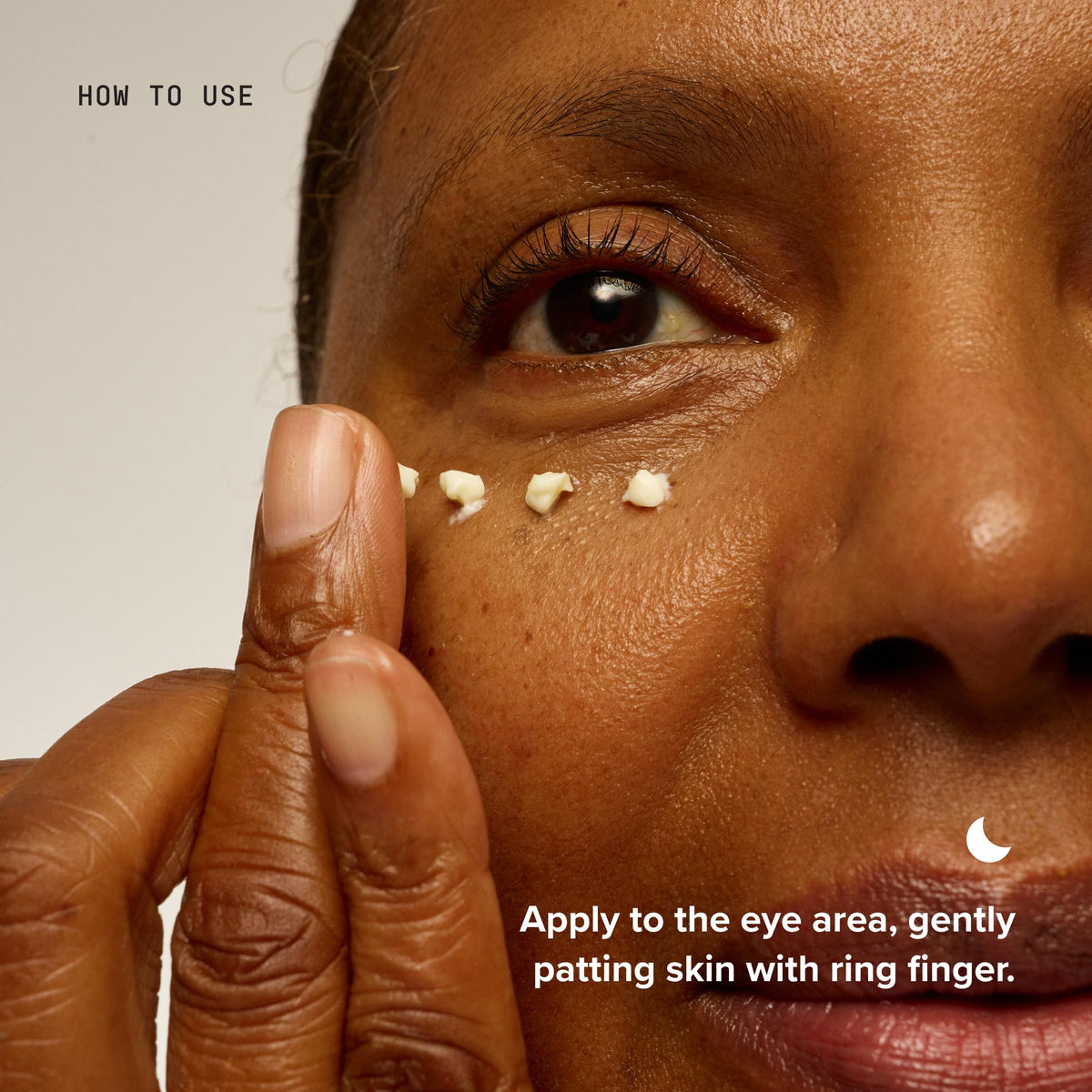 DRMTLGY application under eye showing precise placement and smoothing