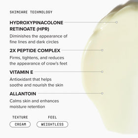 DRMTLGY cream on fingertip illustrating lightweight spreadability