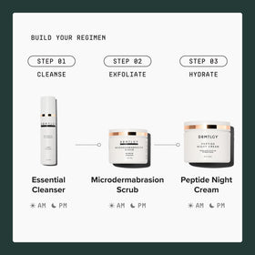 DRMTLGY ingredients label showing natural extracts and clean formula
