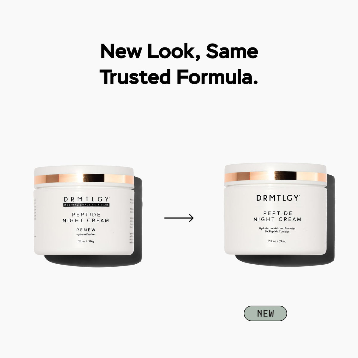 DRMTLGY label close-up highlighting peptide and ceramide benefits