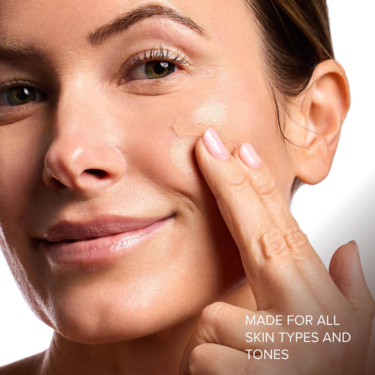 DRMTLGY label close-up highlighting SPF 46 and key skin-support ingredients