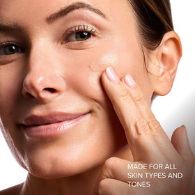 DRMTLGY label close-up highlighting SPF 46 and key skin-support ingredients