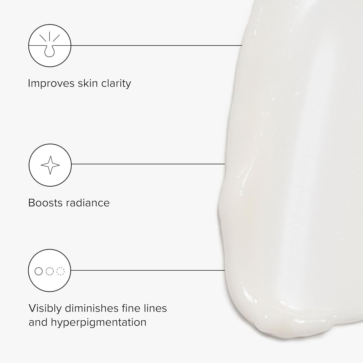 DRMTLGY milky serum on dropper close-up, shows lightweight texture and absorbency