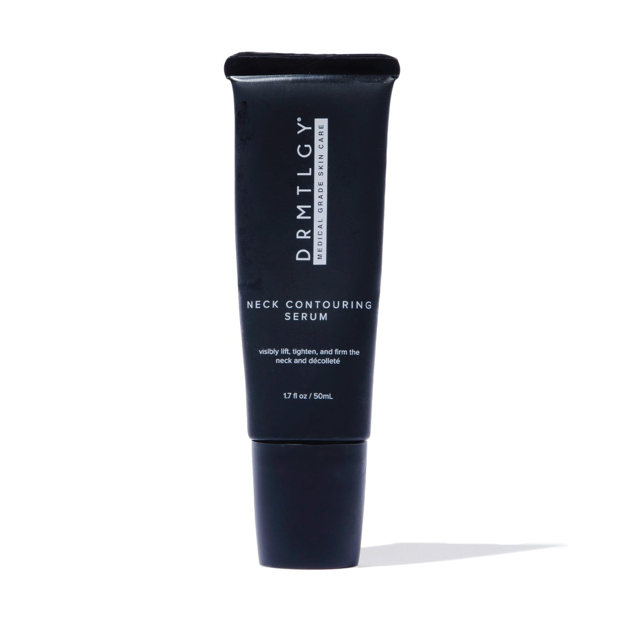 DRMTLGY bottle on vanity highlighting everyday skincare routine