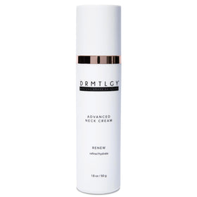 DRMTLGY neck cream front packaging showing product and size benefits