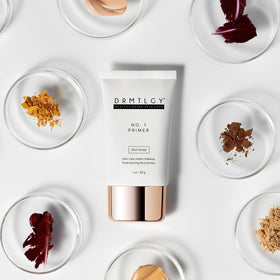 DRMTLGY primer before and after pore blur comparison revealing minimized pores