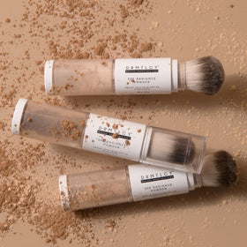 DRMTLGY open brush revealing finely milled powder texture and even pickup