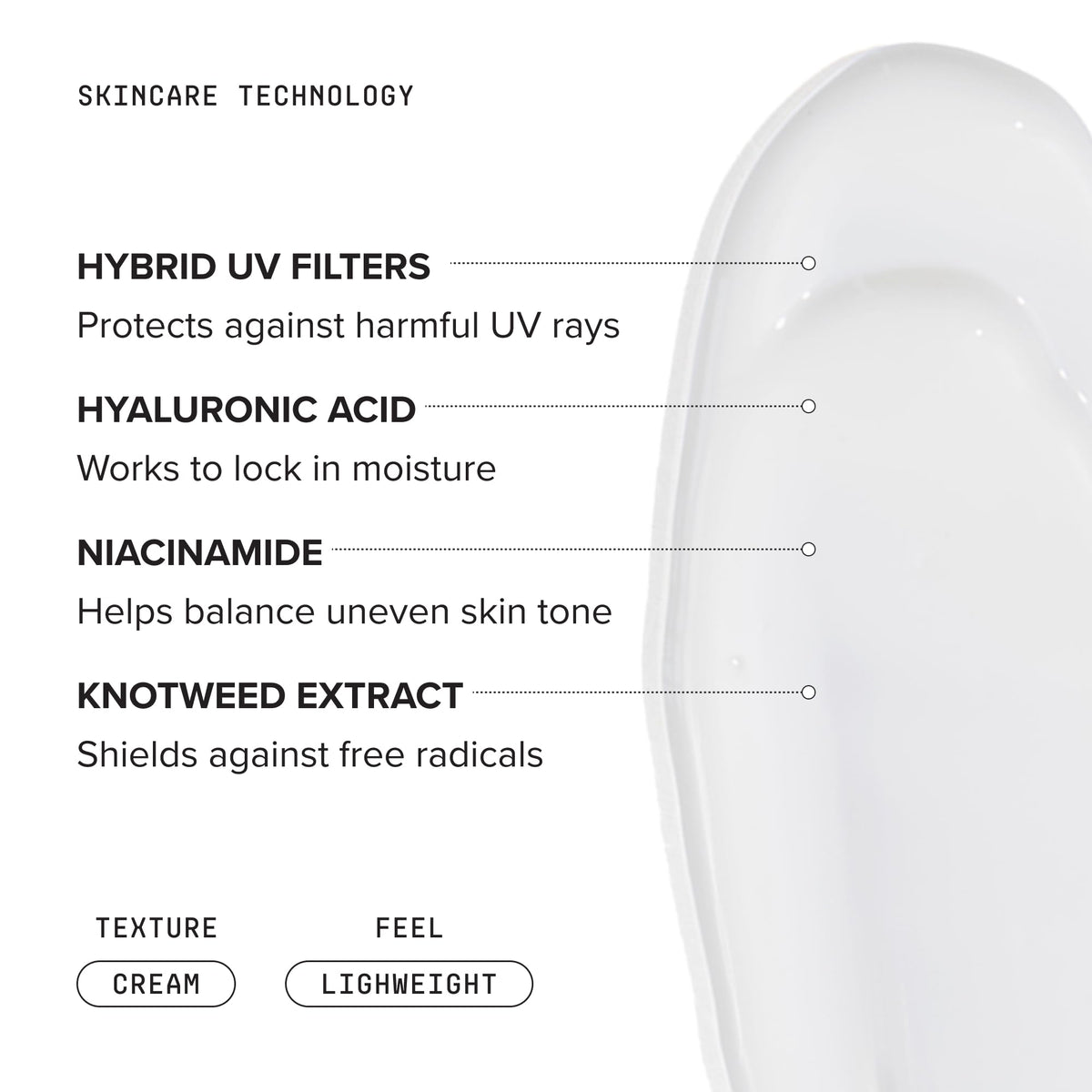 DRMTLGY application on hand demonstrating quick absorption benefit