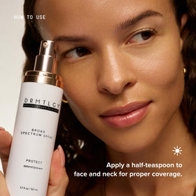 DRMTLGY ingredient visuals with hyaluronic acid and niacinamide support