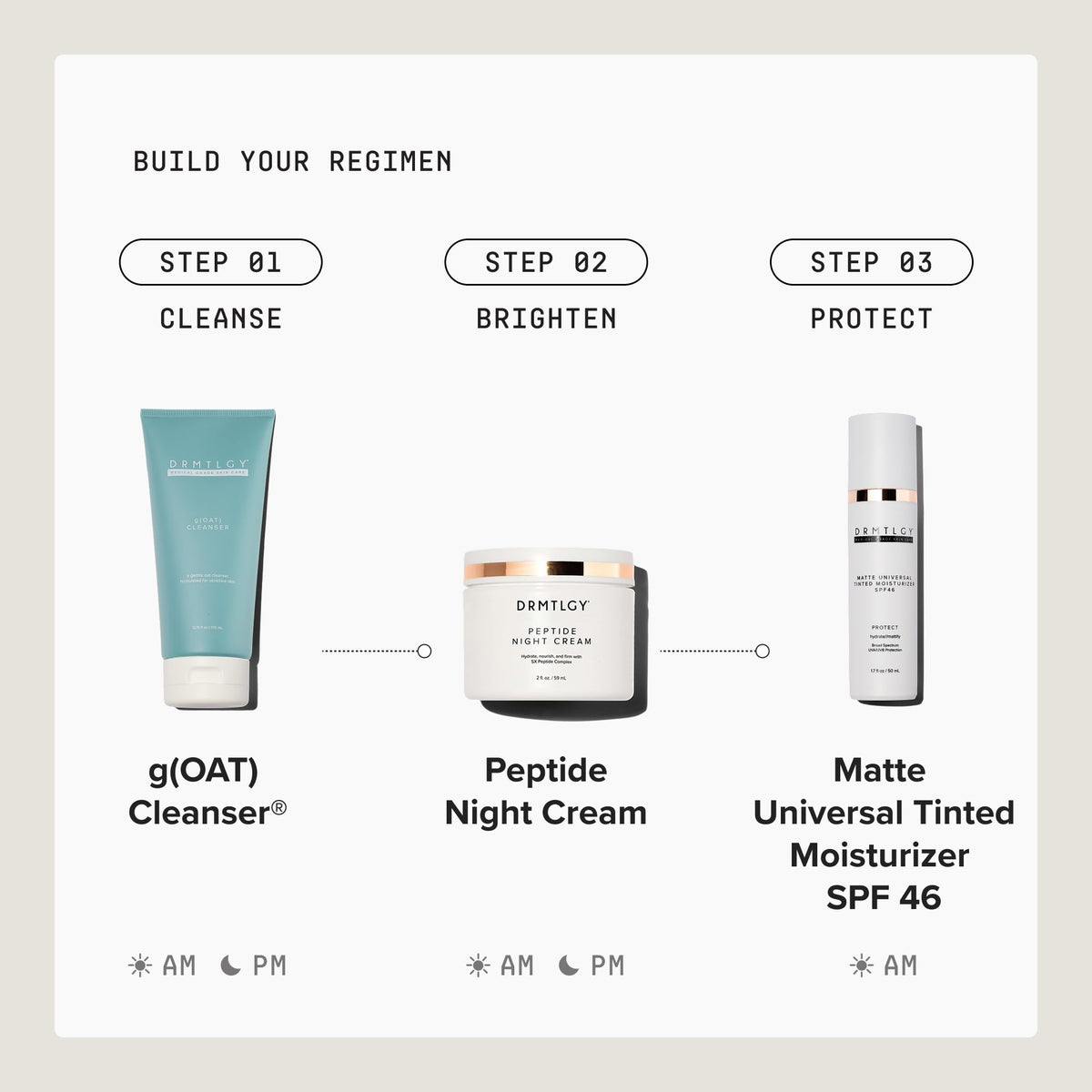 DRMTLGY tinted moisturizer inside a travel bag for on-the-go protection