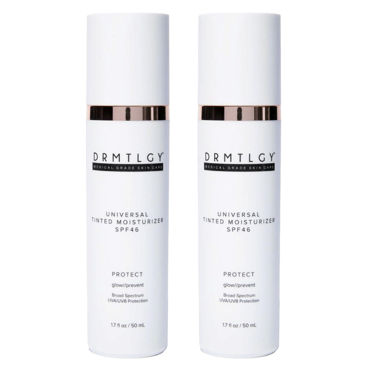 DRMTLGY front packaging showing SPF 46 and versatile tint benefit