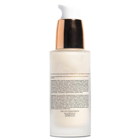 DRMTLGY applying serum as a 15-minute mask, illustrates gentler use for sensitive skin