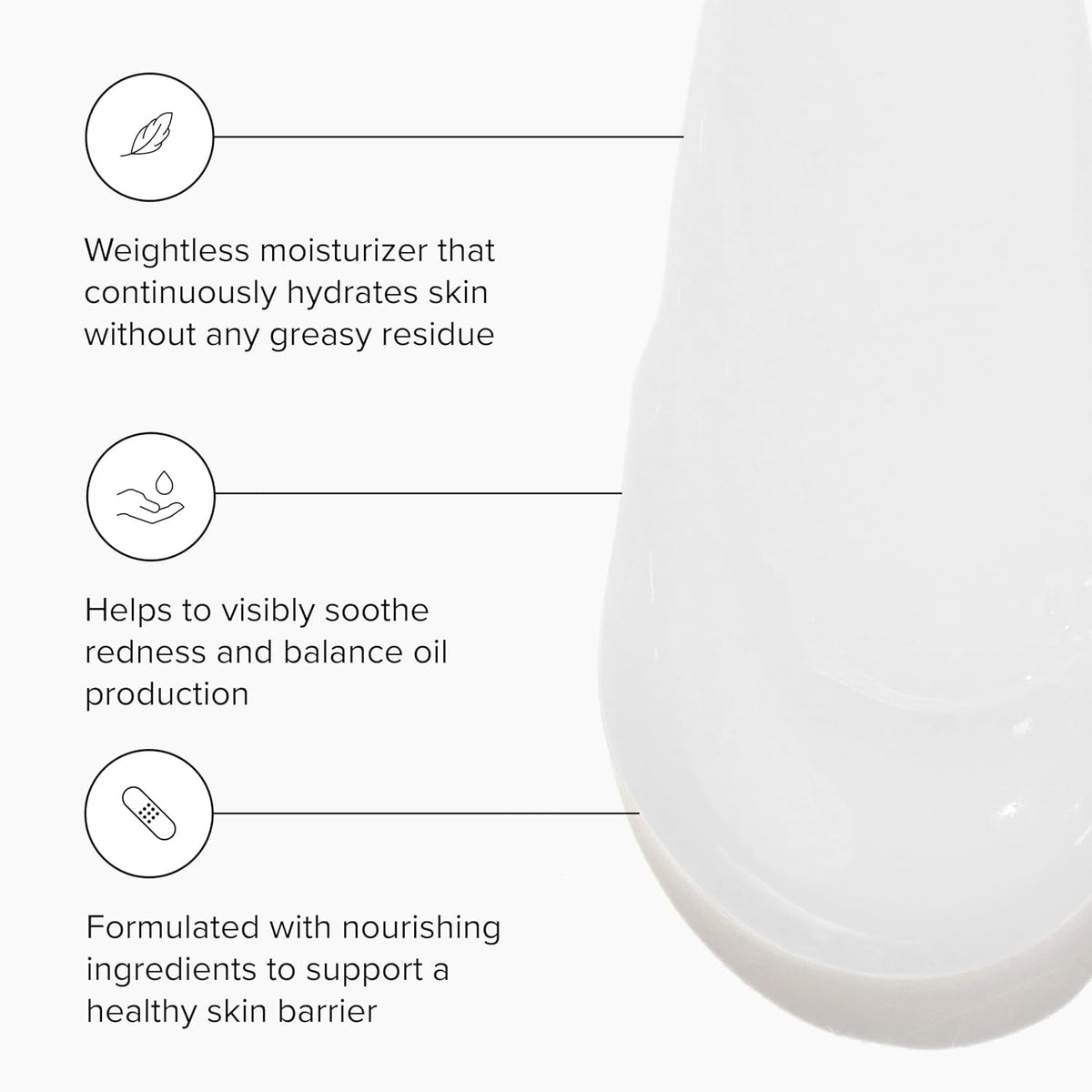 DRMTLGY Water Créme texture close-up demonstrating lightweight, absorbent cream