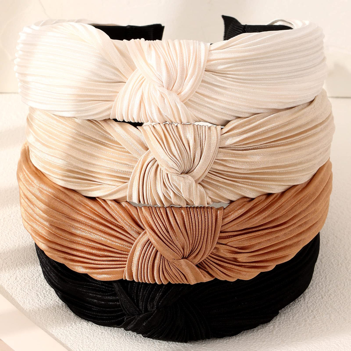 Drnytunk headband styled with bun showing polished updo finish