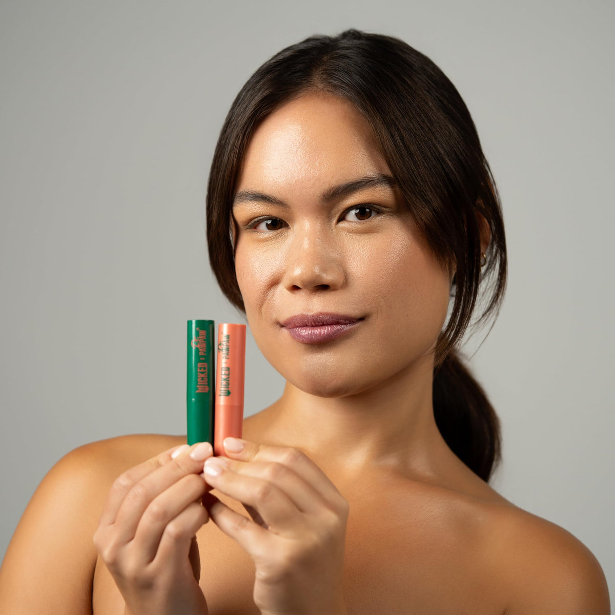 Dr. PAWPAW ORIGINAL BALM Glimmer tube open with balm surface, visible pearly finish for shine