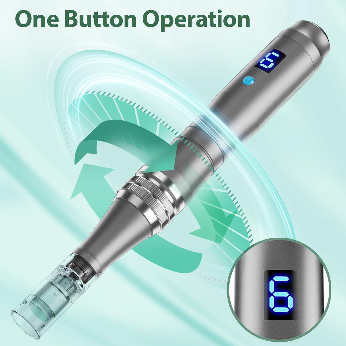 Dr.Pen DermaStamp cartridge detail illustrating replaceable tip hygiene
