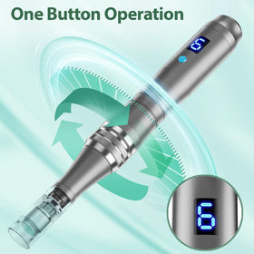 Dr.Pen DermaStamp cartridge detail illustrating replaceable tip hygiene