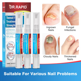 DR.RAPID pen held in hand showing compact travel-friendly size