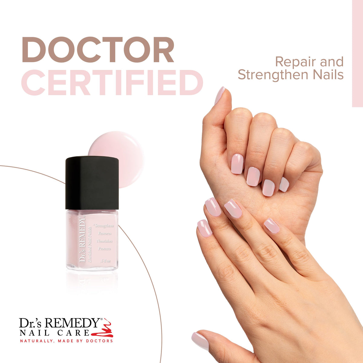 Dr.'s Remedy brush stroke texture highlighting smooth, quick-dry finish
