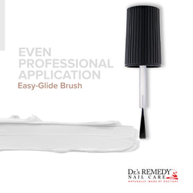 Dr.'s Remedy painted nails on model demonstrating neutral color and protective shine
