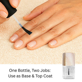 Dr.'s Remedy lifestyle hand model showing glossy manicure results