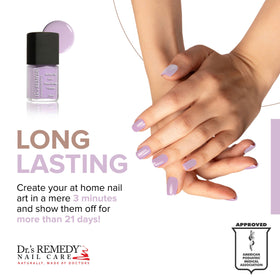 Dr.'s Remedy brush stroke close-up showing smooth coverage and even application