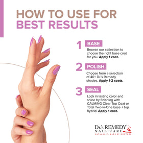 Dr.'s Remedy bottle next to ruler showing actual size and travel-friendly benefit