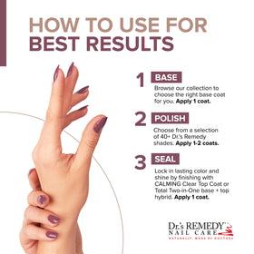 Dr.'s Remedy bottle next to ruler showing mindful mulberry size and travel-friendly benefit