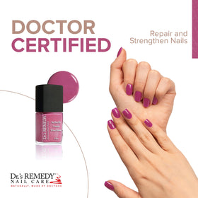 Dr.'s Remedy brush stroke of PLAYFUL Pink showing smooth application and coverage