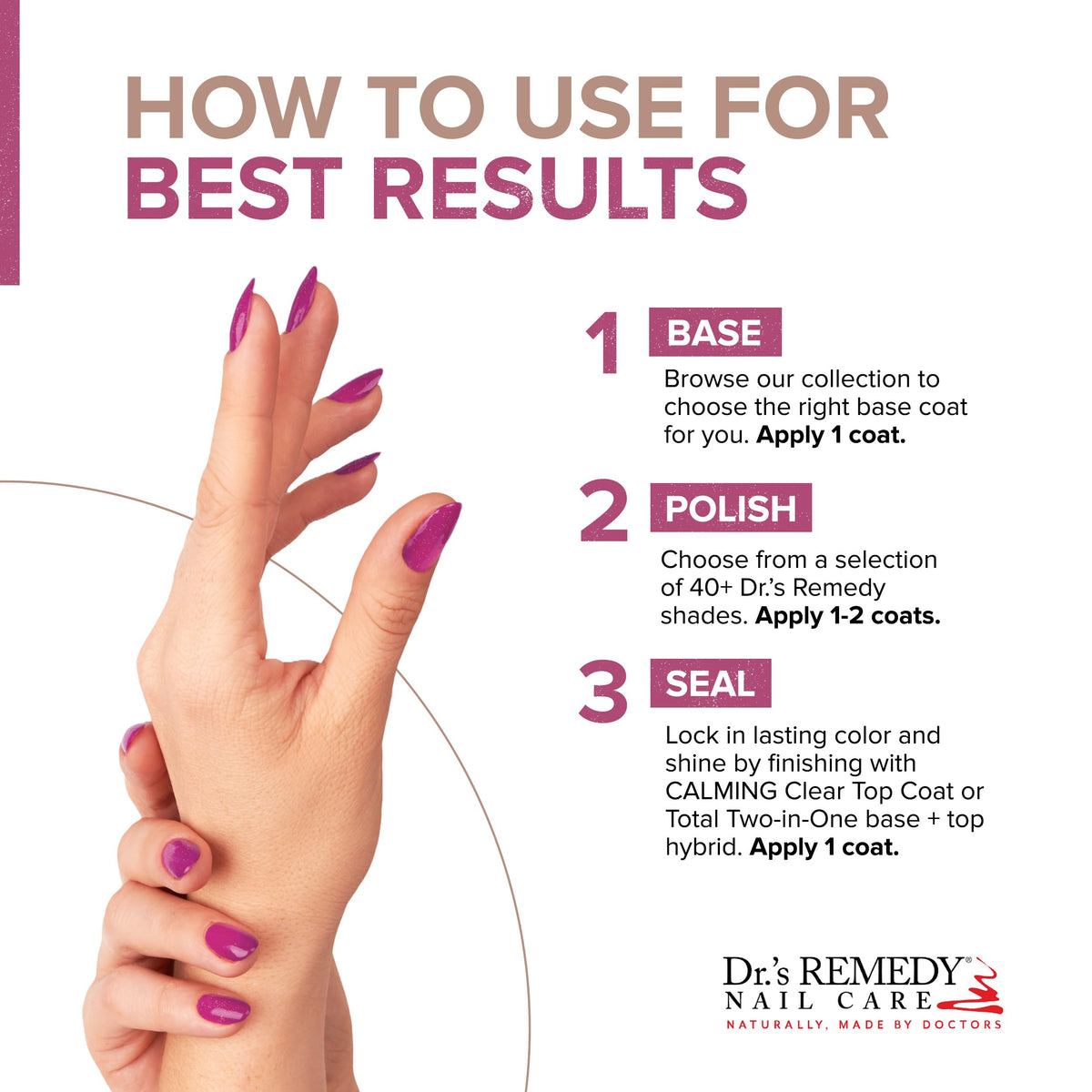 Dr.'s Remedy label close-up showing key organic ingredients and transparency benefit