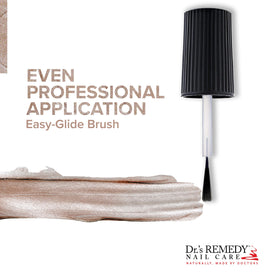 Dr.'s Remedy polish being applied to nails illustrating easy control and salon shine